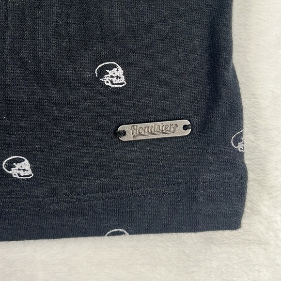 The Roadster Life Co‎ Skulls Womens M 100% Cotton Novelty Black Sleeveless Shirt - Picture 5 of 9